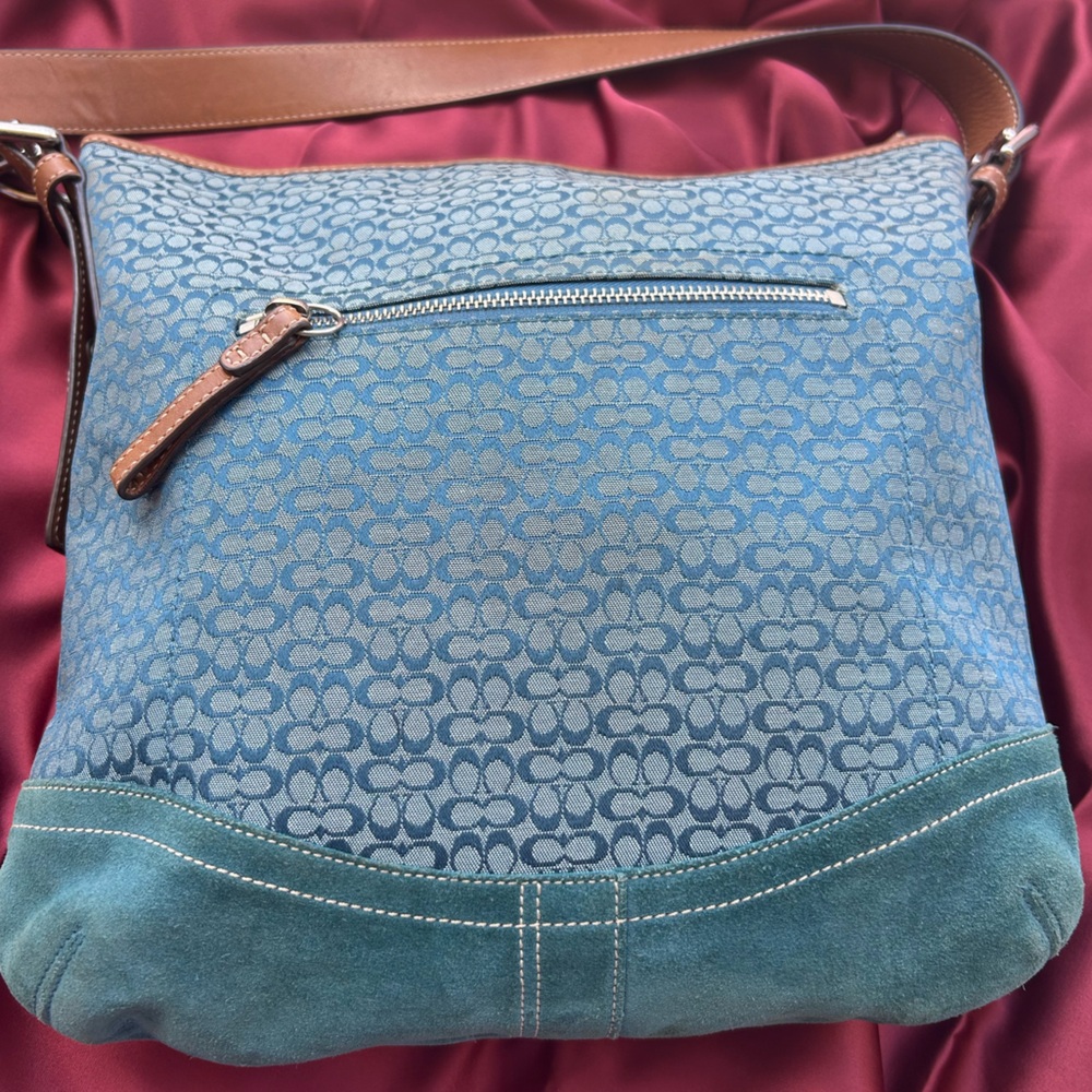 Coach Vintage Soho Signature & Suede with Matching Wristlet 🩵